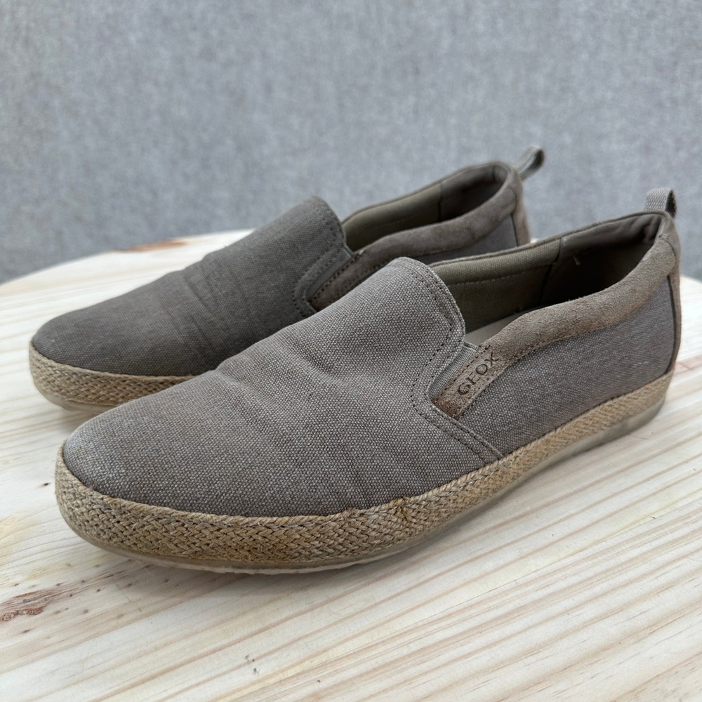 GEOX U Pantelleria Canvas Espadrille Slip On Flats Taupe Mens‎ US Size 10